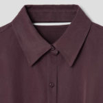 KUHO Collar Neck Wrap Style Blouse - Wine