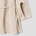 KUHO Collar Neck Wrap Style Blouse - Beige