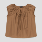Theory Women Soft Lawn Easy Tie Blouse - Bronze