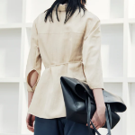 KUHO Collar Neck Wrap Style Blouse - Beige