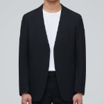 Collarless Blazer — Black