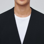 Collarless Blazer — Black