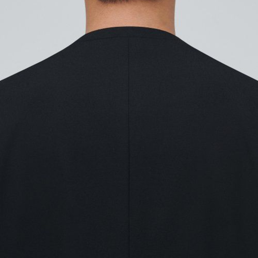 Collarless Blazer — Black