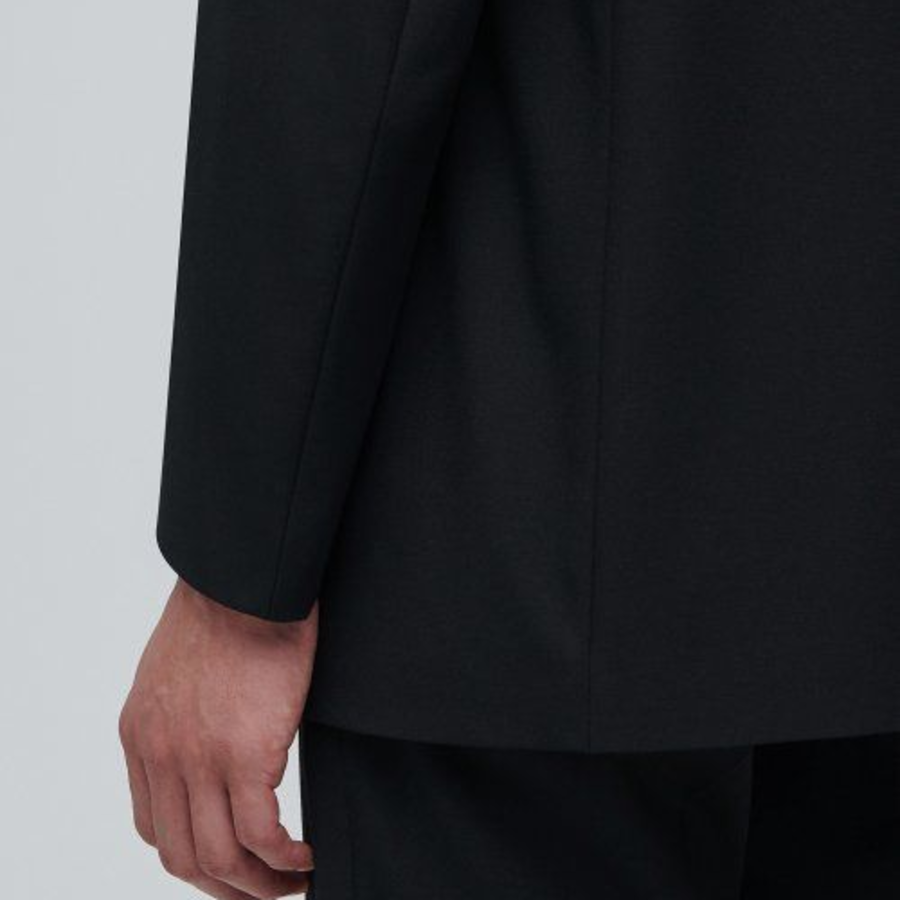 Collarless Blazer — Black