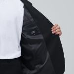 Collarless Blazer — Black