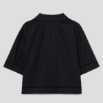 Theory Women City Poplin Boxy Lapel Shirt - Black