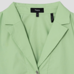 Theory City Poplin Boxy Lapel Shirt — Meadow
