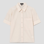 Theory Women Soft Lawn Cuff Pocket Shirt - Almond
