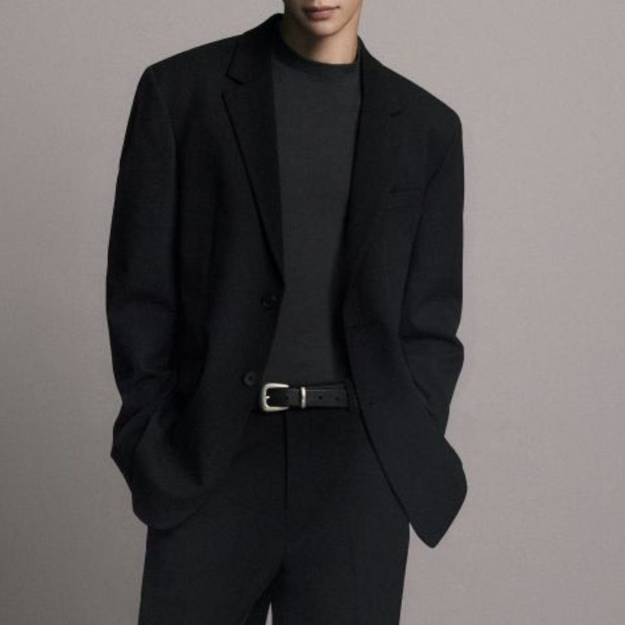 Relaxed Basic Blazer — Black