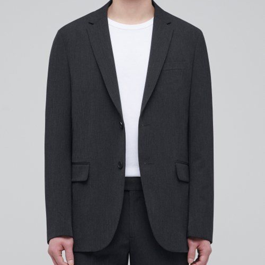 Lightweight Basic Blazer — Charcoal Grey