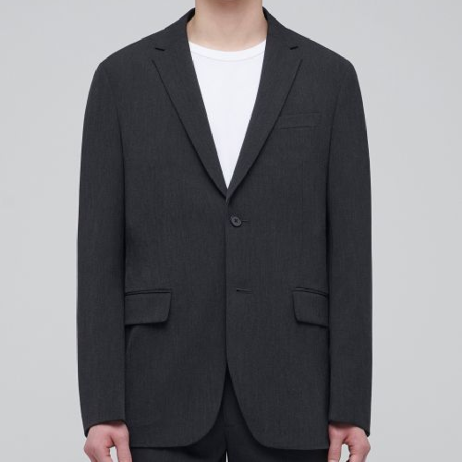 Lightweight Basic Blazer — Charcoal Grey
