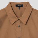 Theory Women Soft Lawn Cuff Pocket Shirt — Bronze
