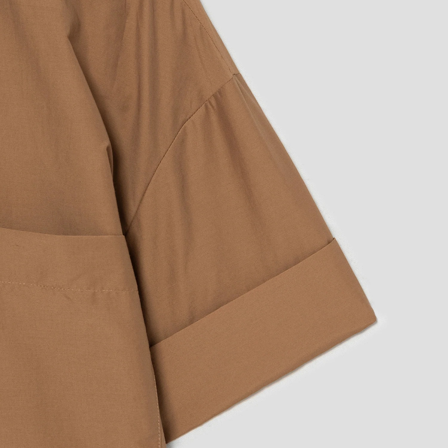 Theory Women Soft Lawn Cuff Pocket Shirt — Bronze