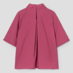 KUHO High-Neck Short-Sleeve Blouse - Magenta