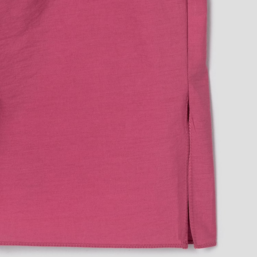 KUHO High-Neck Short-Sleeve Blouse - Magenta