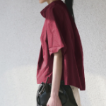 KUHO High-Neck Short-Sleeve Blouse - Magenta