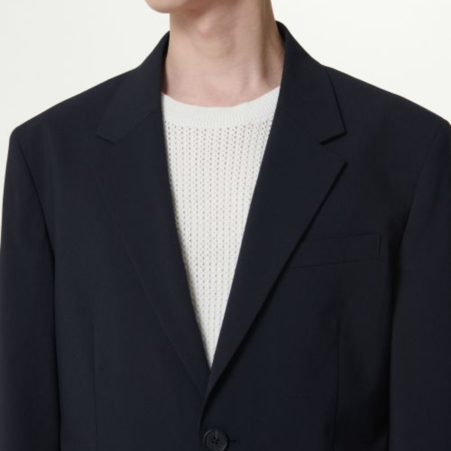 [Cool Standard] Oversized Blazer — Navy