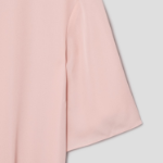 Theory Women Silk Combo Rib Waistband Shortsleevetop - Pink Sand