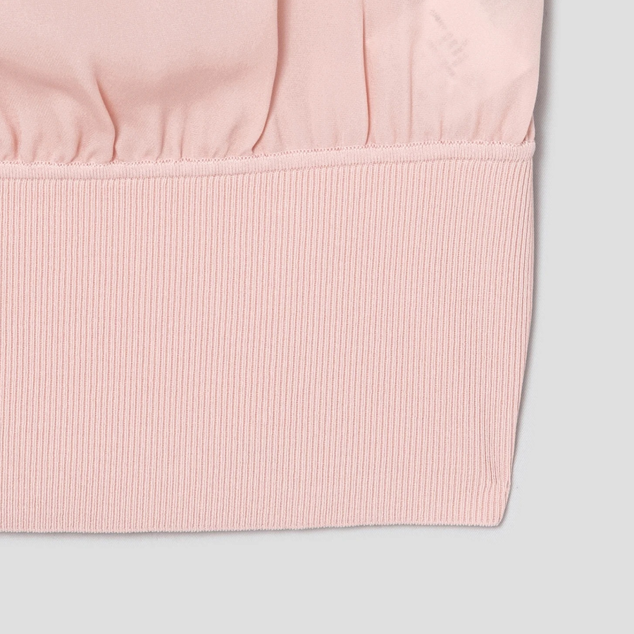 Theory Women Silk Combo Rib Waistband Shortsleevetop - Pink Sand