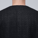 Round Neck Tweed Jacket — Black