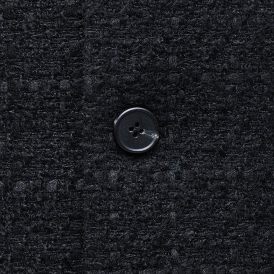 Round Neck Tweed Jacket — Black