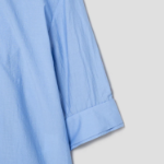 KUHO Open Collar Short-Sleeve Blouse - Blue