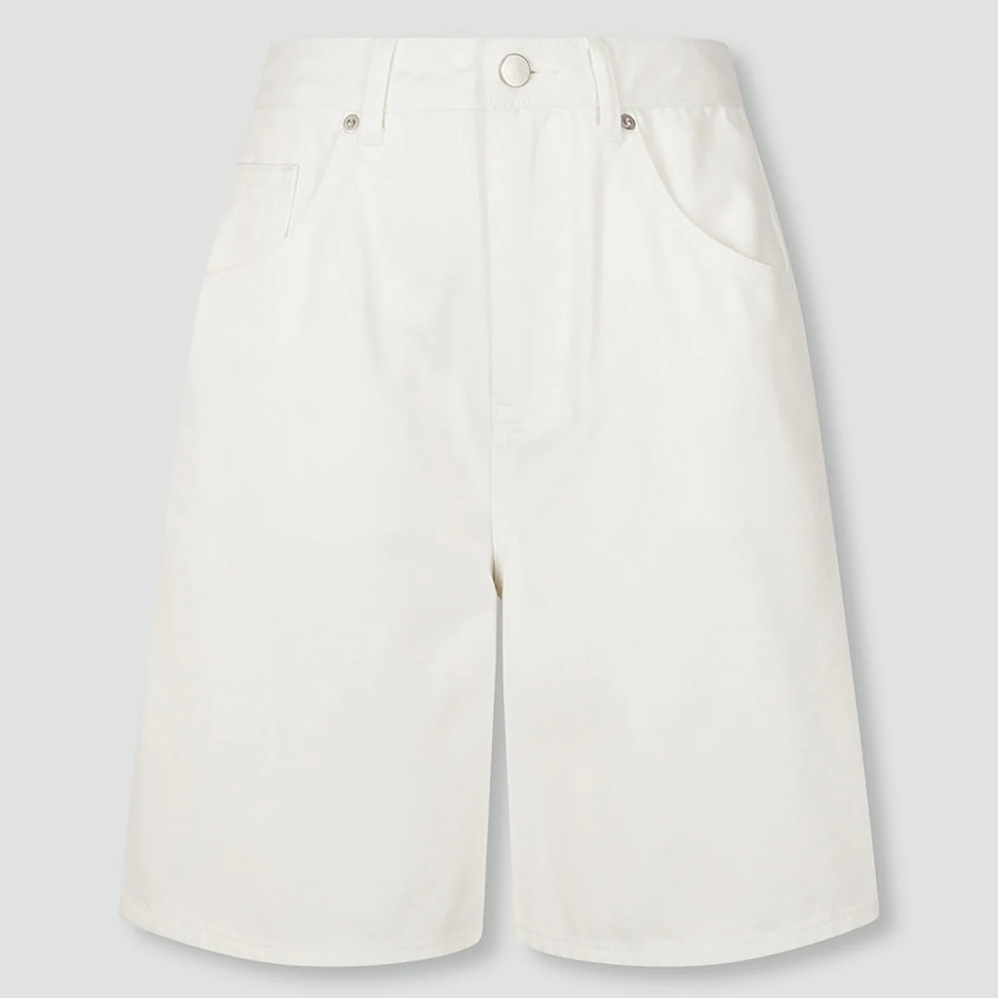 JAJU Denim Bermuda Pants (Ivory) — светлый акцент и комфортный деним для повседневных образов