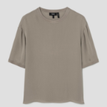 Theory Women Silk Combo Oversized Boxy Tee - Soft Taupe