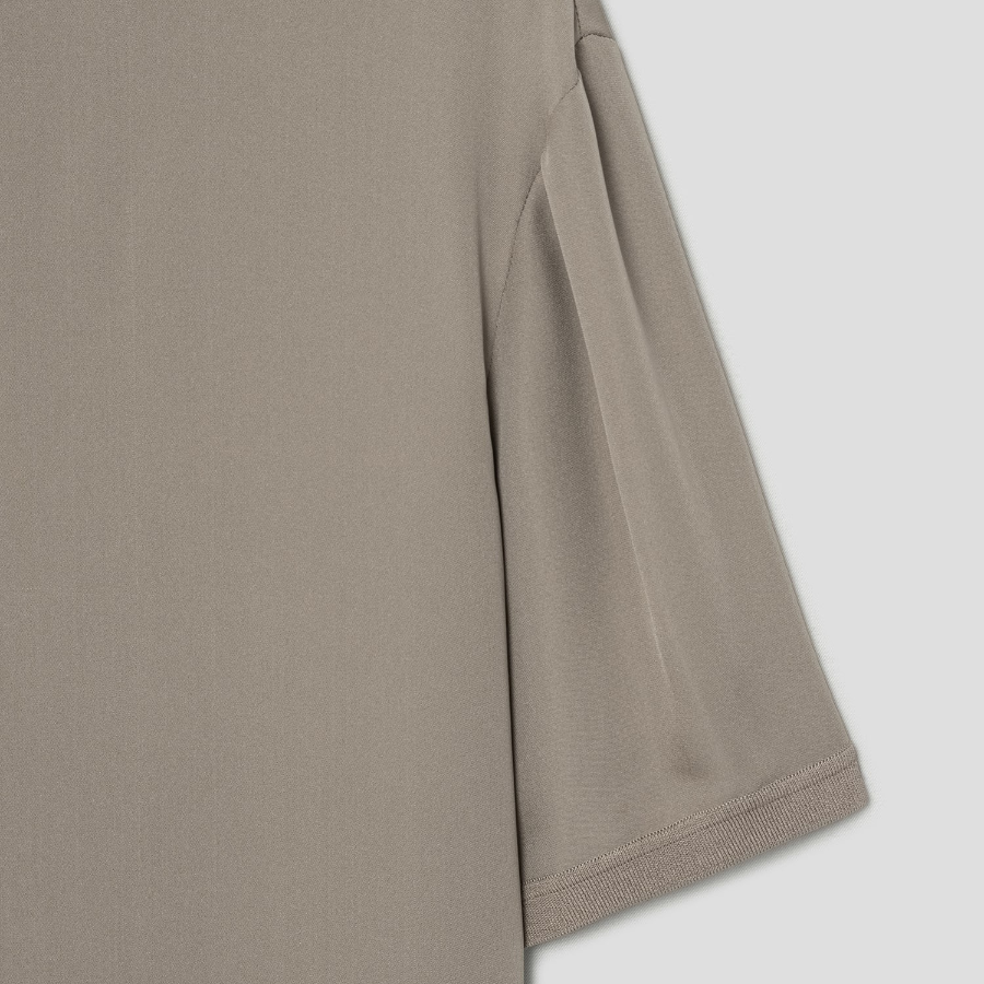 Theory Women Silk Combo Oversized Boxy Tee - Soft Taupe