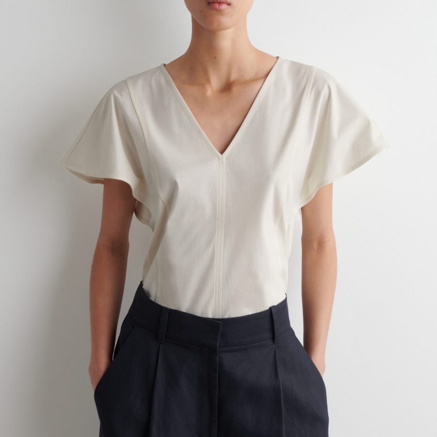 COS Petal-Sleeve Cotton Top
