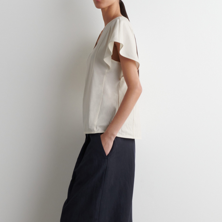 COS Petal-Sleeve Cotton Top