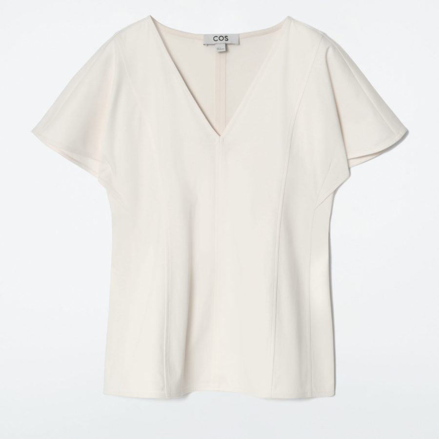 COS Petal-Sleeve Cotton Top