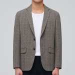 Glen Check Basic Blazer — Dark Beige