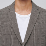 Glen Check Basic Blazer — Dark Beige