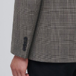 Glen Check Basic Blazer — Dark Beige