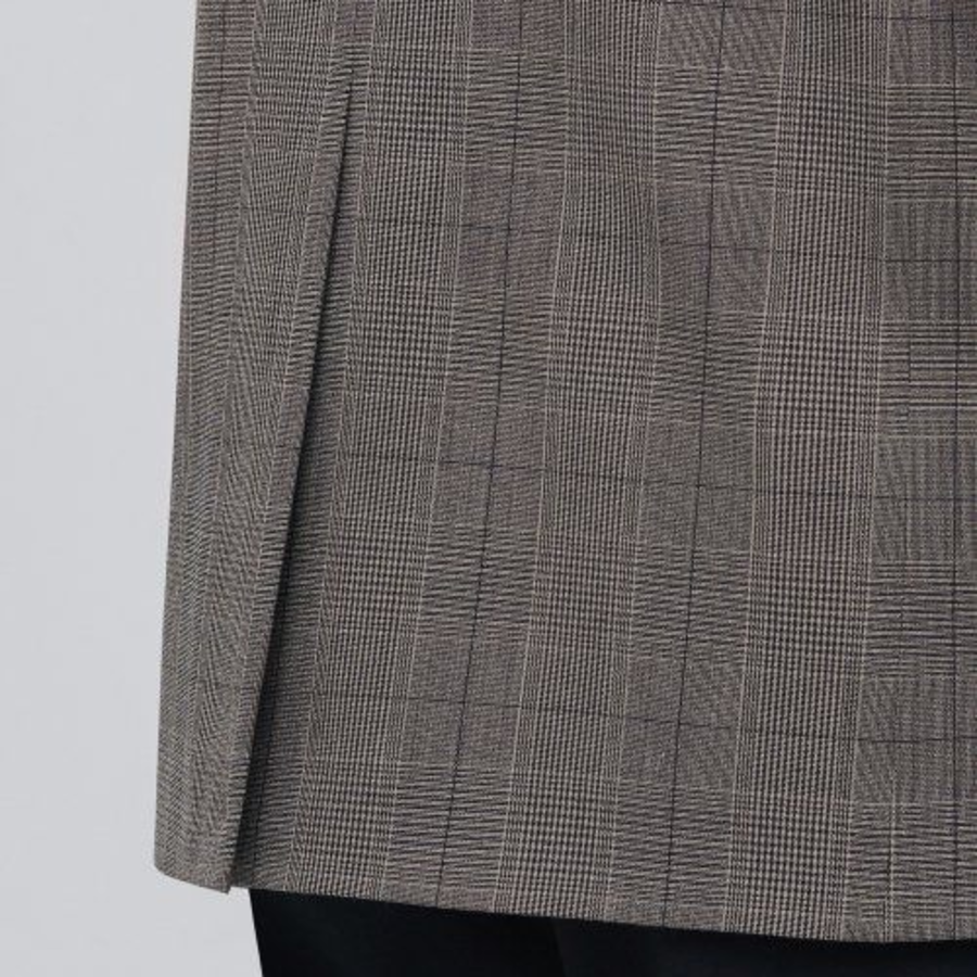 Glen Check Basic Blazer — Dark Beige