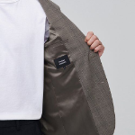 Glen Check Basic Blazer — Dark Beige