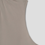 Theory Women Silk Combo Rib Neck Shell Top - Soft Taupe