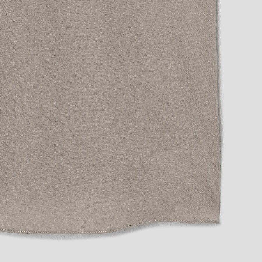 Theory Women Silk Combo Rib Neck Shell Top - Soft Taupe