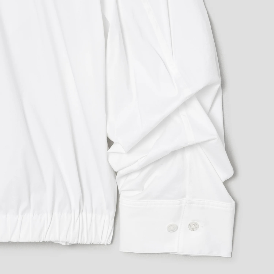 Theory Women Cotton Shirting Fixed Sleeve Crop Shirt - White