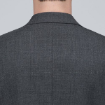 Relaxed Basic Wool Blazer — Medium Gray