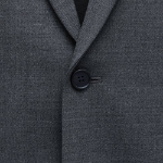 Relaxed Basic Wool Blazer — Medium Gray