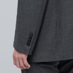 Relaxed Basic Wool Blazer — Medium Gray