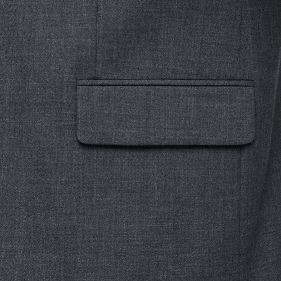 Relaxed Basic Wool Blazer — Medium Gray