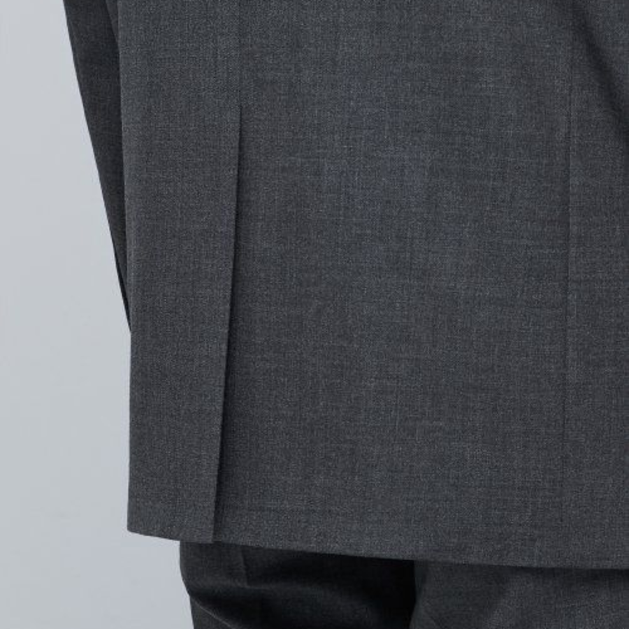 Relaxed Basic Wool Blazer — Medium Gray