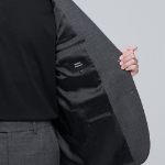 Relaxed Basic Wool Blazer — Medium Gray