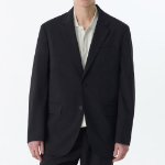 [Cool Standard] Relaxed Basic Blazer — Dark Gray