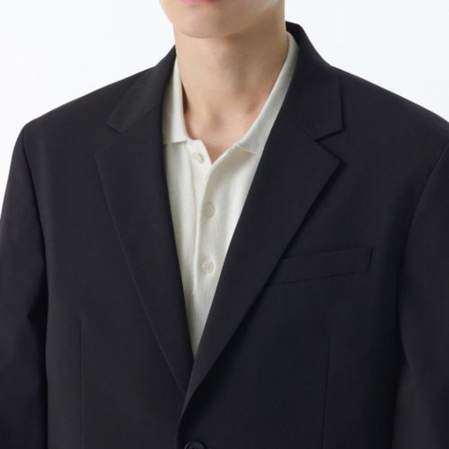 [Cool Standard] Relaxed Basic Blazer — Dark Gray