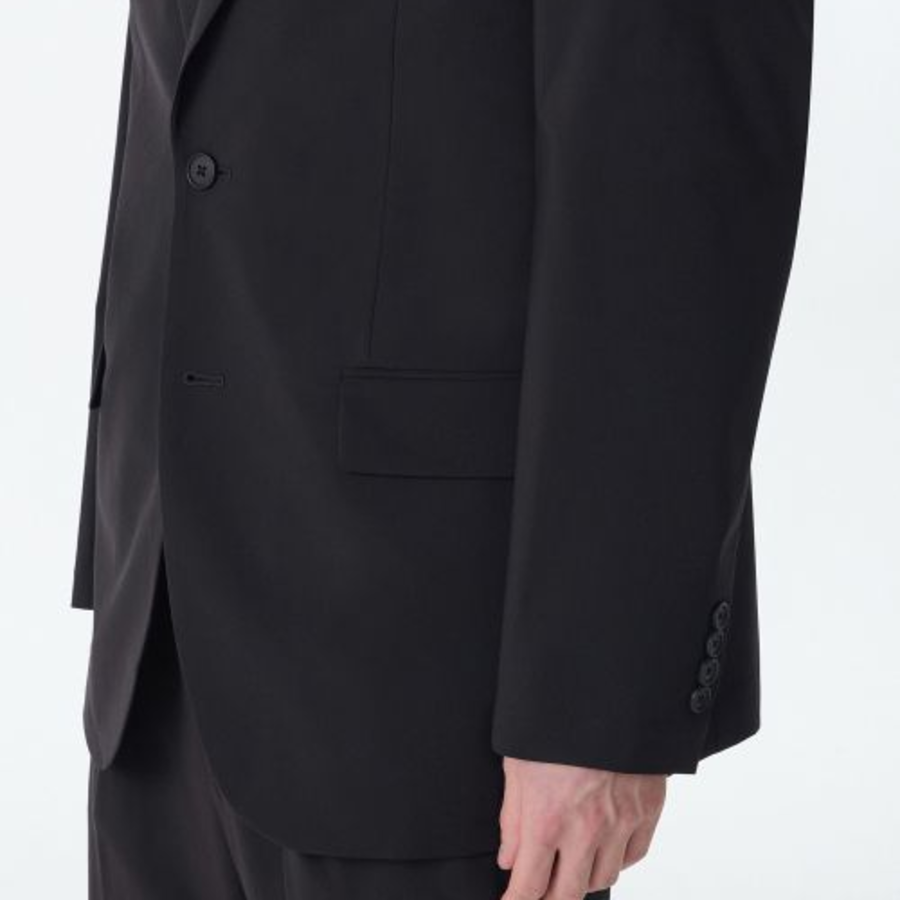 [Cool Standard] Relaxed Basic Blazer — Dark Gray
