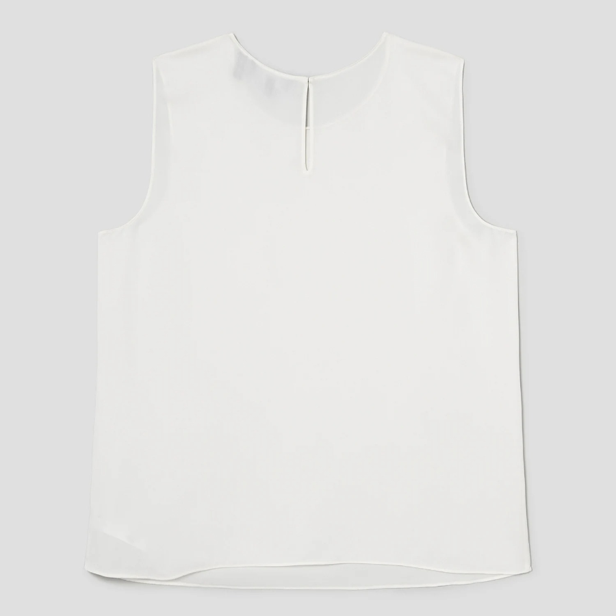 Theory Women Silk Georgette Straight Shell - Ivory